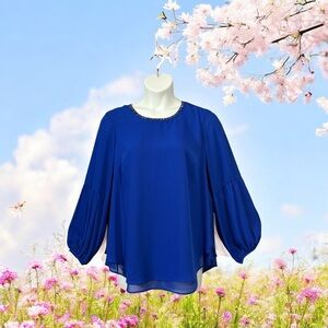 Zac & Rachel Woman, Plus Size Royal Blue Blouse, Size 1X
